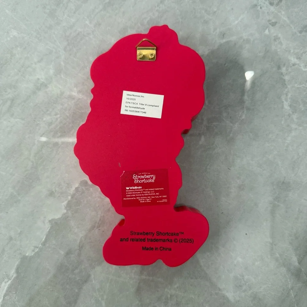 Strawberry Shortcake Cat Wooden Lacquer Figure Wall Hanging Table Home Decor